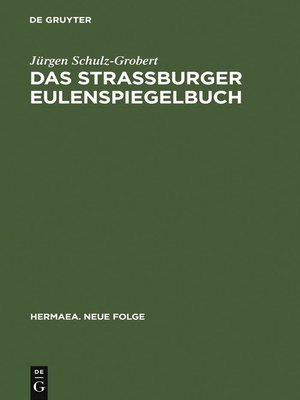 cover image of Das Straßburger Eulenspiegelbuch